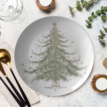teelaunch Whimsical Christmas Tree Dinner Plate Kitchenware