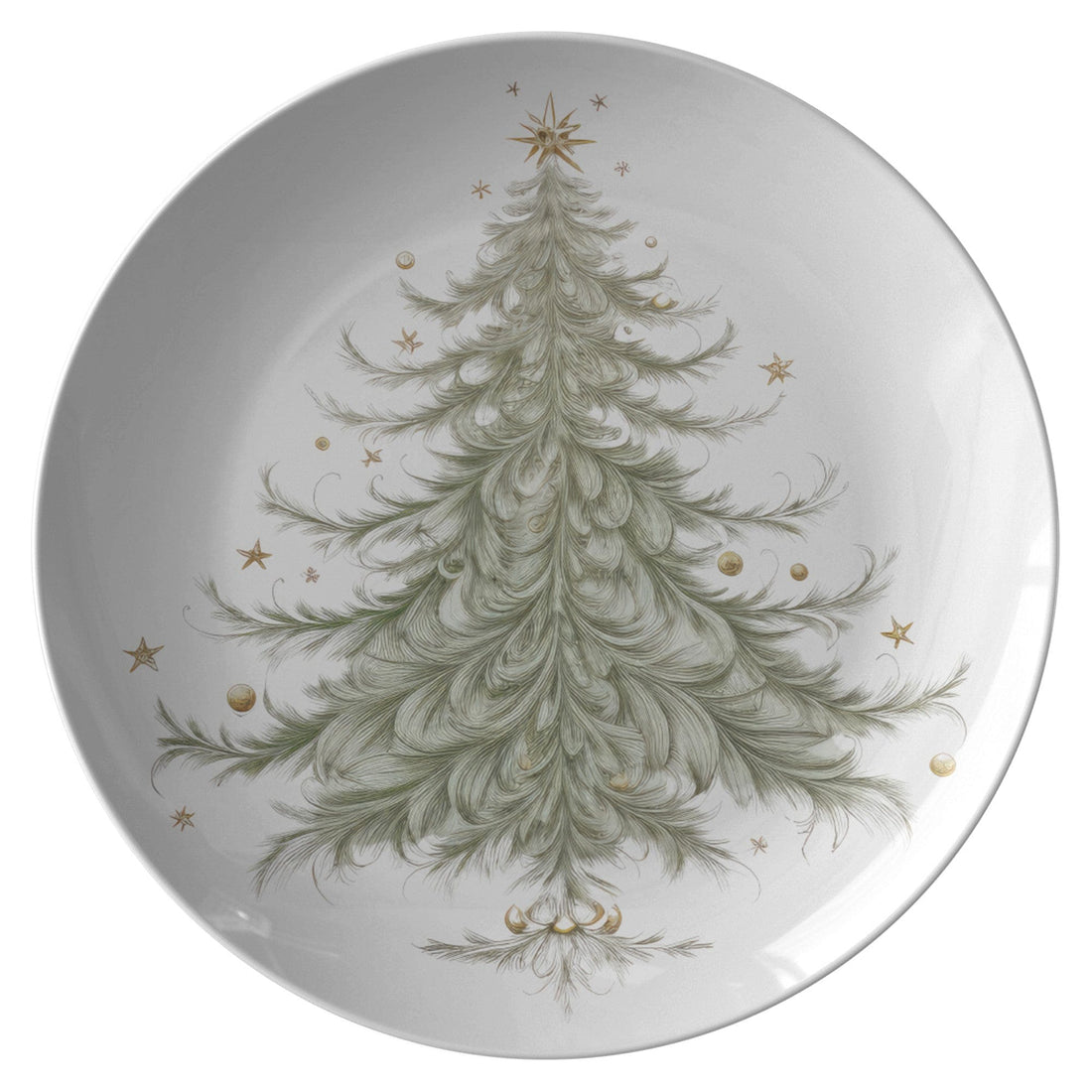 Kate McEnroe New York Whimsical Christmas Tree Dinner PlatePlatesP22 - WHY - TRE - 2S