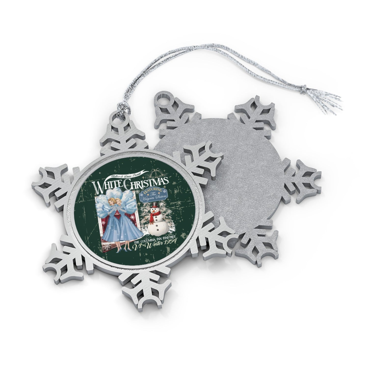 Kate McEnroe New York White Christmas Pewter Snowflake Ornament, The Haynes Sisters Retro 1950s Holiday Decor, Classic Winter 1954 Columbia Inn KeepsakeOrnaments36673901532484932472