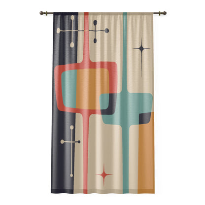 Kate McEnroe New York Window Curtain in Mid Century Modern Atomic StarburstWindow CurtainsCurtainSheer - 50x84 - SinglePanel