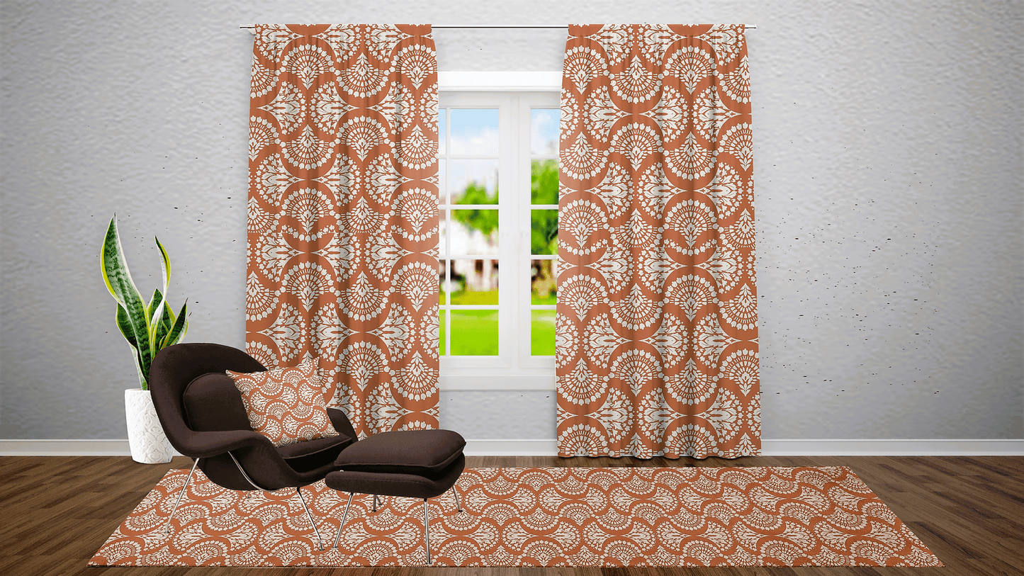 Window Curtains in Elegant Bohemian Damask