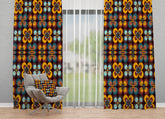 Kate McEnroe New York Window Curtains in Retro Geometric Groovy Mid Mod Daisy FloralWindow CurtainsCurtainSheer - 50x84 - DoublePanel - 20220823183633955