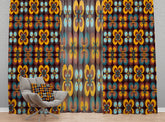 Kate McEnroe New York Window Curtains in Retro Geometric Groovy Mid Mod Daisy FloralWindow CurtainsCurtainSheer - 50x84 - DoublePanel - 20220823183633955