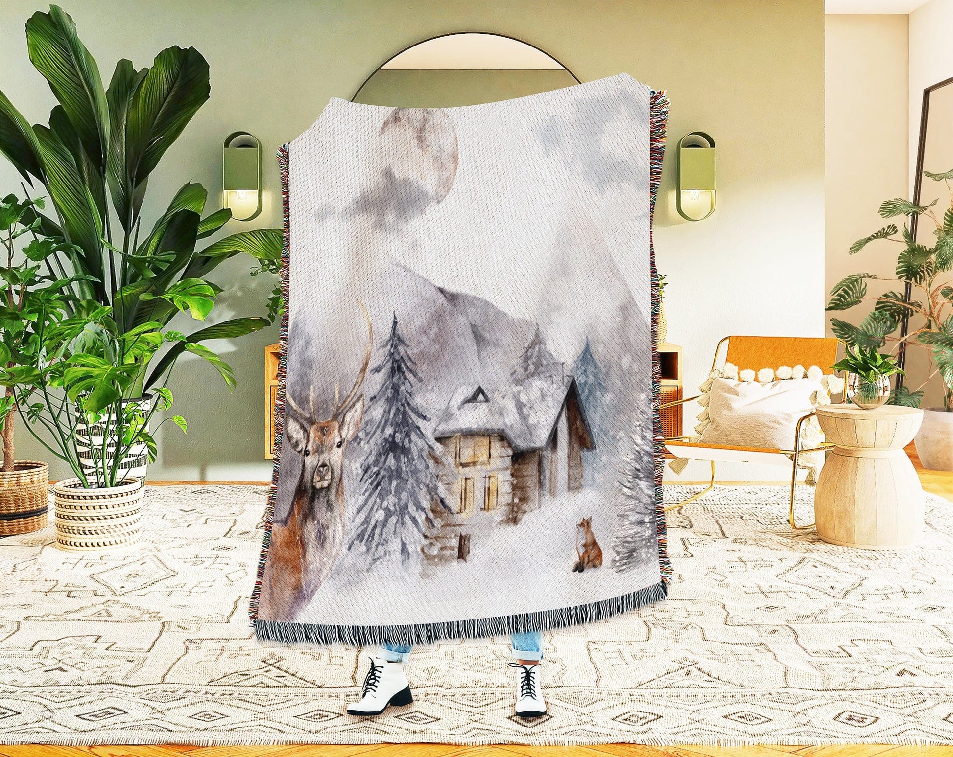 Kate McEnroe New York Winter Woodland Woven Blankets Blankets 52x37 inch / Graphics WovenBlanket_52x37-20221205181104742