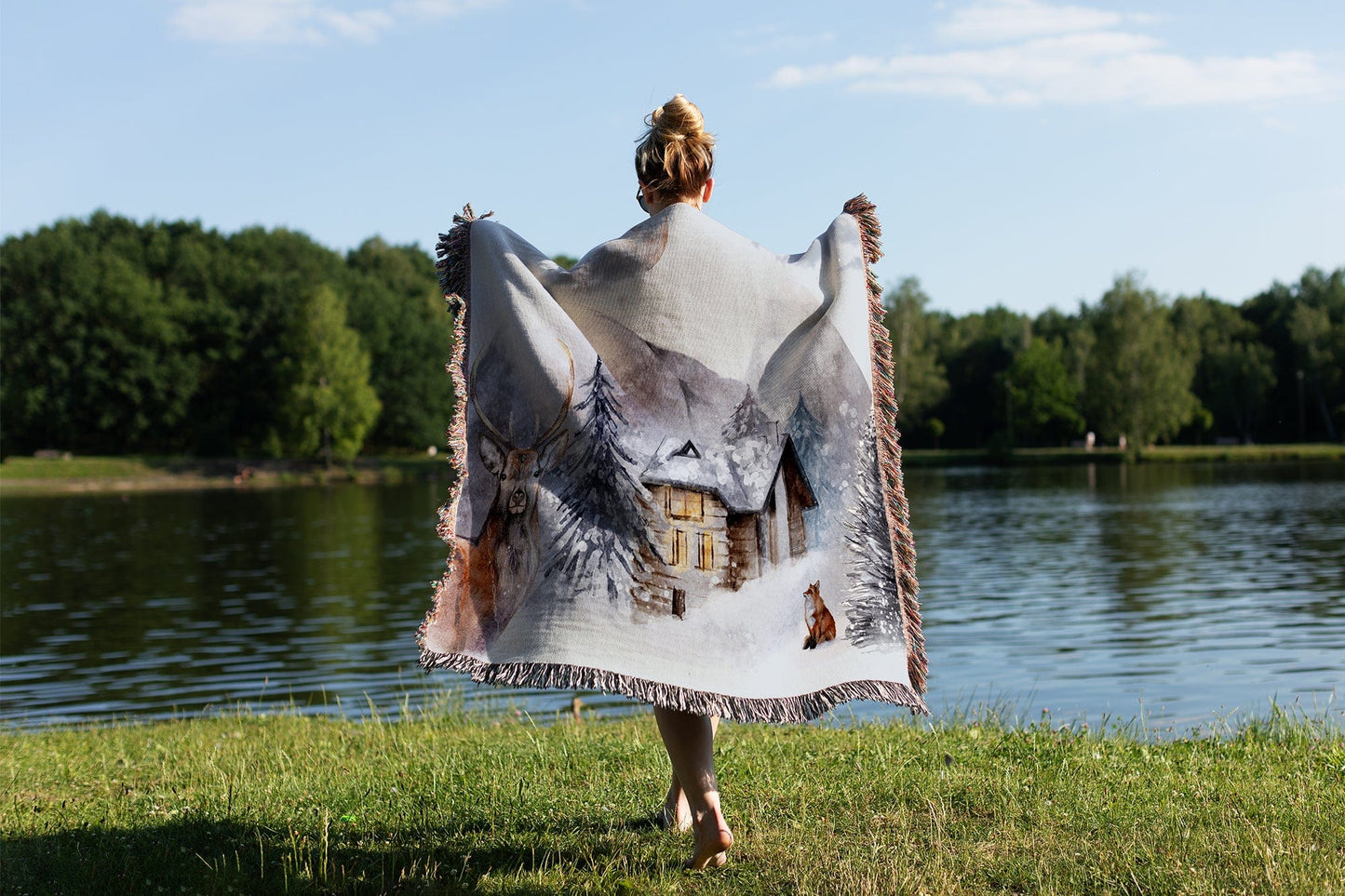Kate McEnroe New York Winter Woodland Woven Blankets Blankets 60x80 inch / Graphics WovenBlanket_60x80-20221205181104742