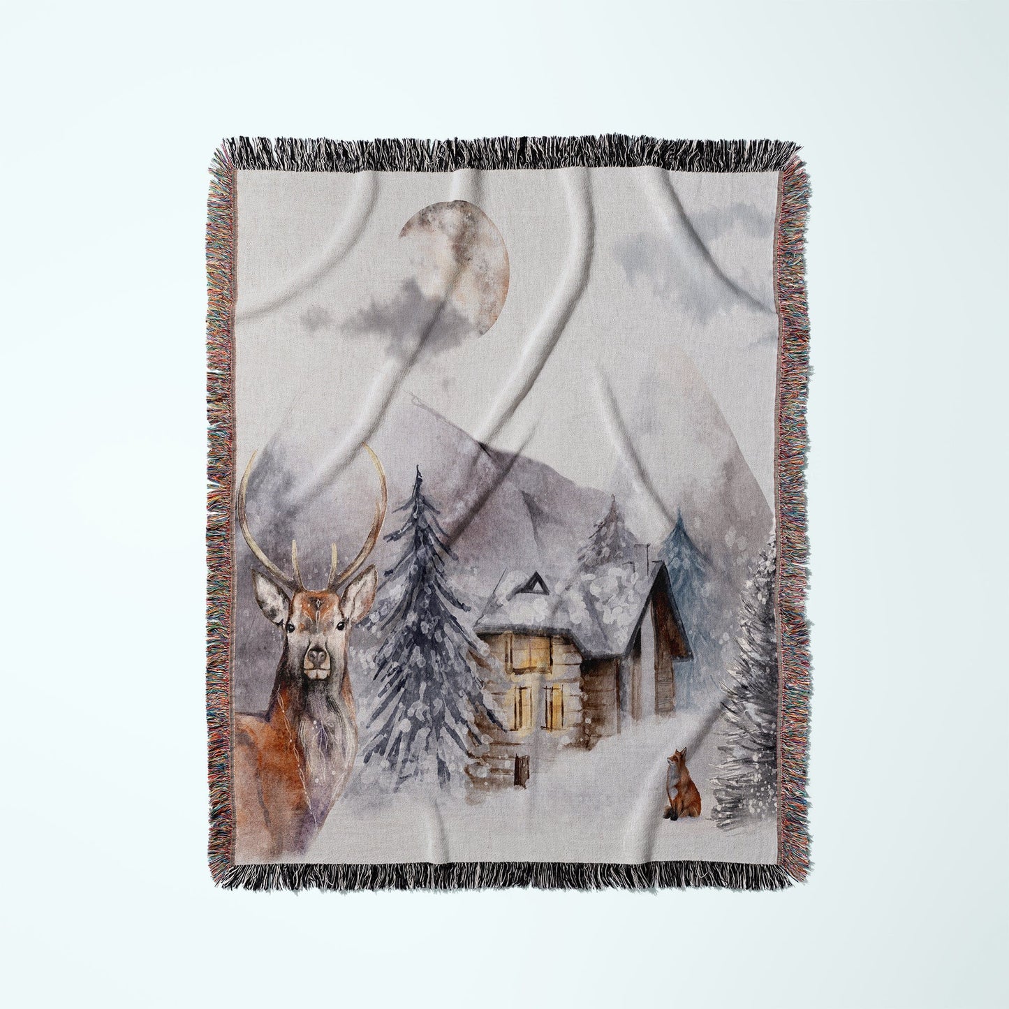 Kate McEnroe New York Winter Woodland Woven Blankets Blankets
