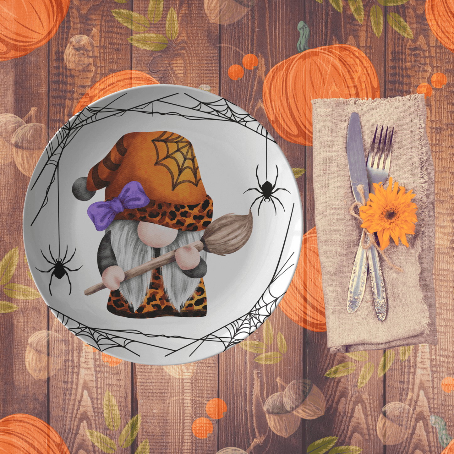 Kate McEnroe New York Wizard Spider Gnome Halloween Plate Plates Single P20-HAL-GN4-53