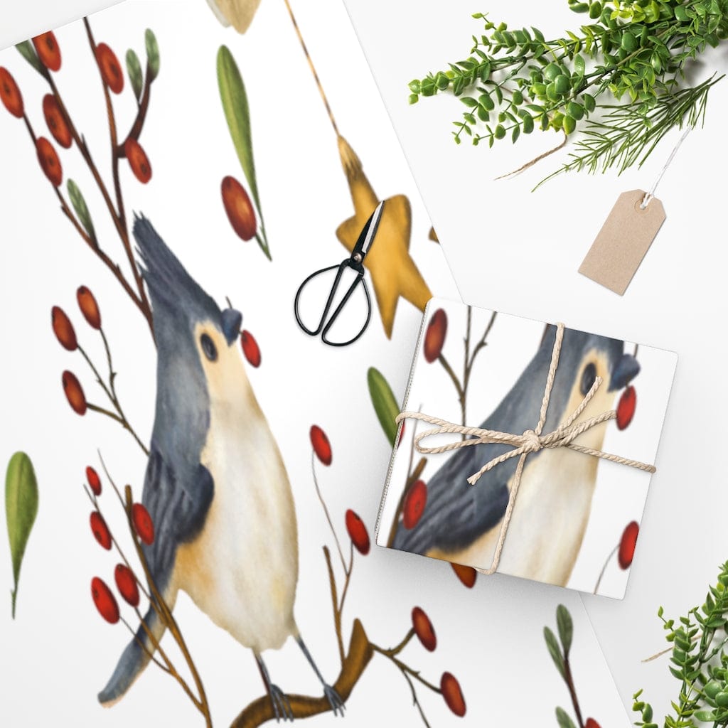 Kate McEnroe New York Wrapping Paper Roll With Tufted Titmouse BirdWrapping Paper3549446017