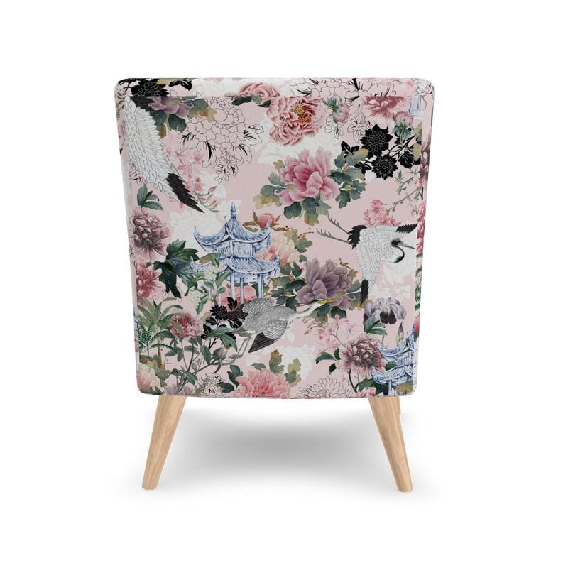 Kate McEnroe New York Yuga Tsuru Crane and Peony Occasional ChairAccent Chairs2336628
