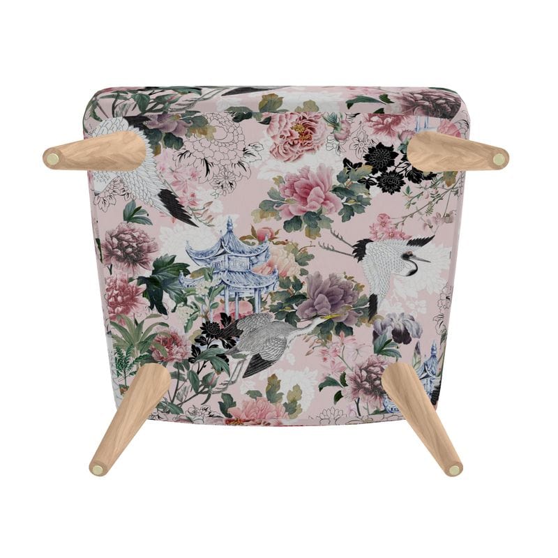Kate McEnroe New York Yuga Tsuru Crane and Peony Occasional ChairAccent Chairs2336628