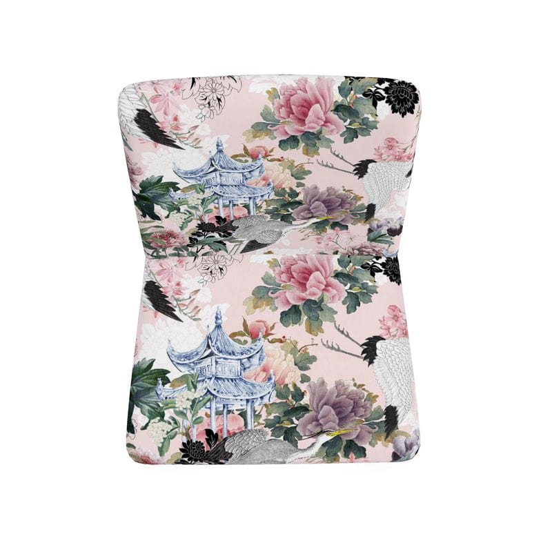 Kate McEnroe New York Yuga Tsuru Crane and Peony Occasional ChairAccent Chairs2336628