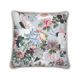 Kate McEnroe New York Yuga Tsuru Crane and Peony Silk PillowSilk Pillows2335613