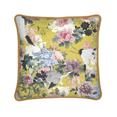 Kate McEnroe New York Yuga Tsuru Crane and Peony Silk PillowSilk Pillows2336675