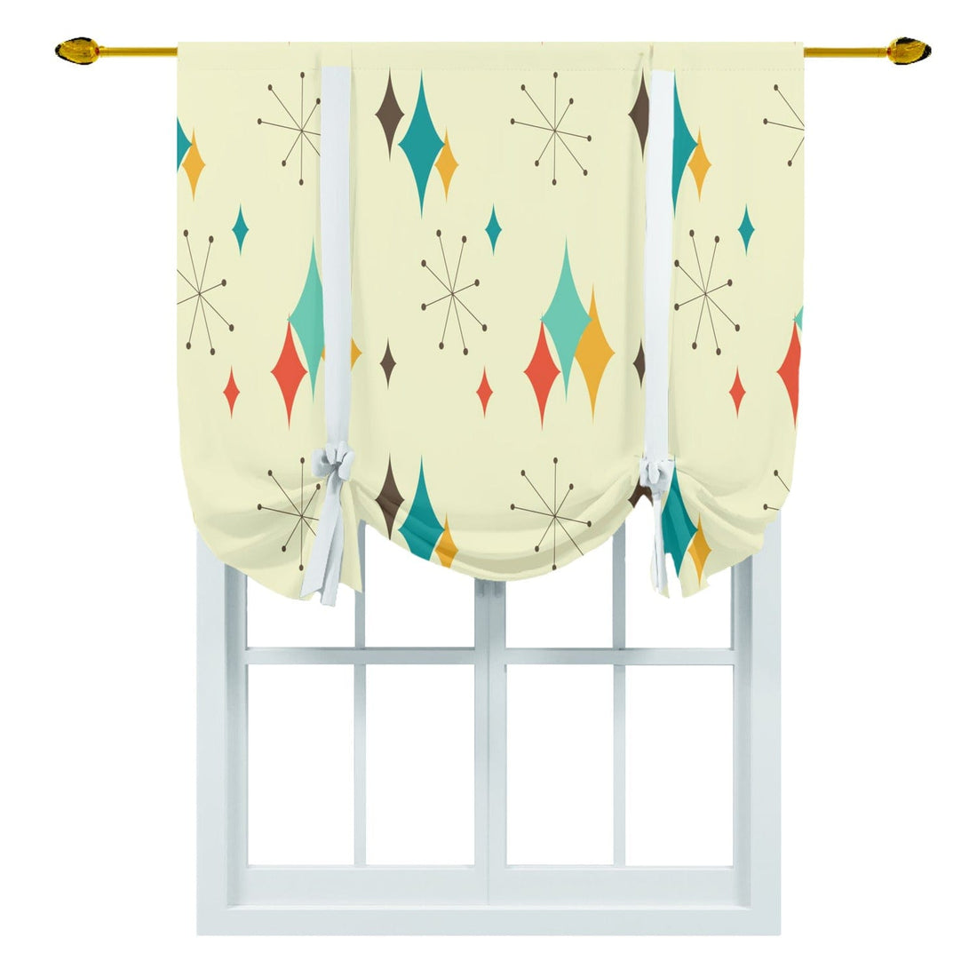 kate-mcenroe-nyc Atomic Diamond Starburst Tie-Up Curtain Curtains 109033