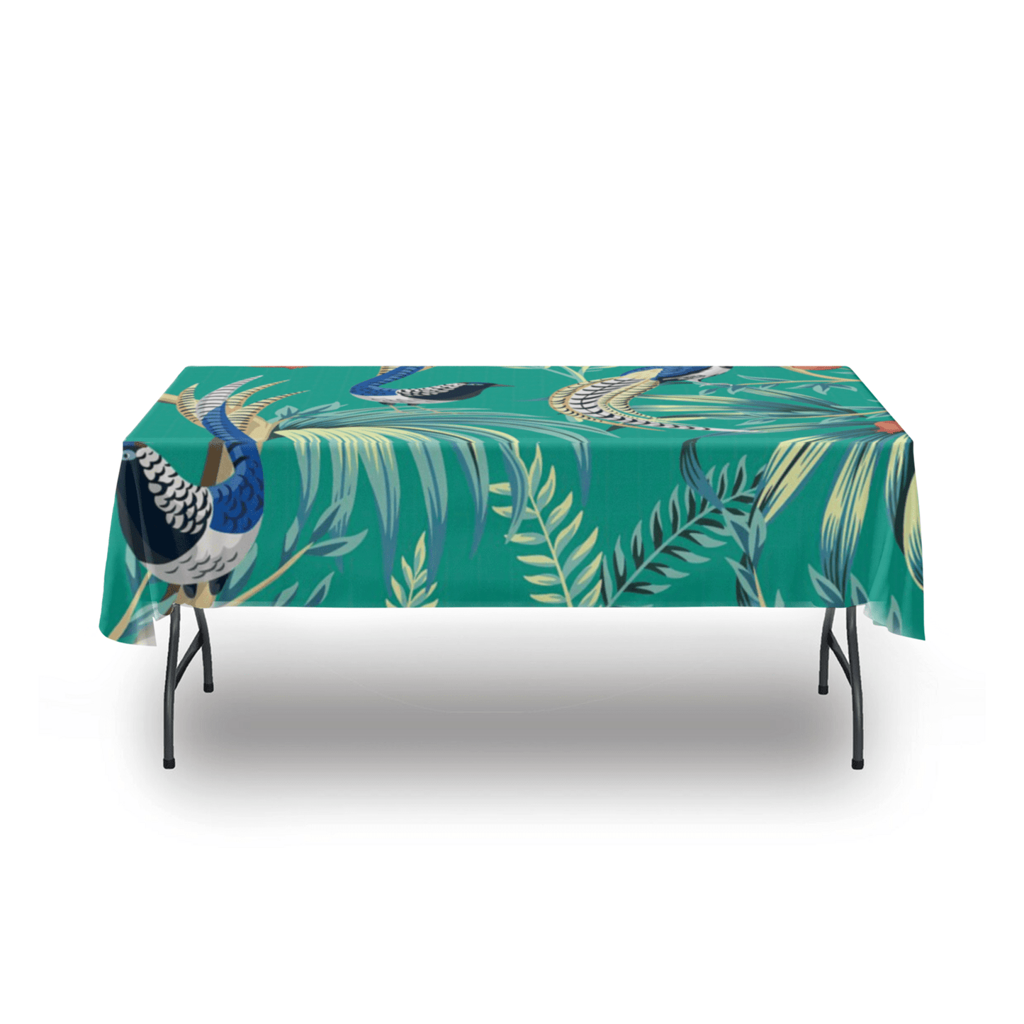 kate-mcenroe-nyc Chinoiserie Green Peacock Tablecloth Tablecloths 54" x 54" 100247