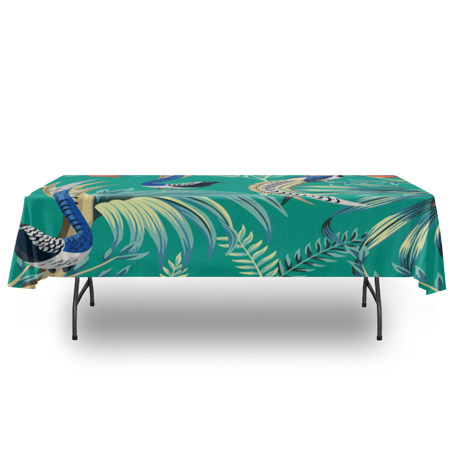 kate-mcenroe-nyc Chinoiserie Green Peacock Tablecloth Tablecloths