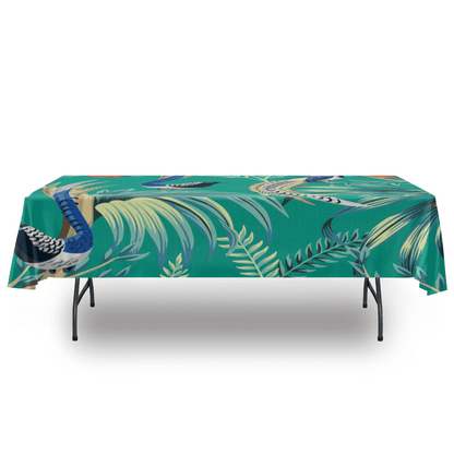 kate-mcenroe-nyc Chinoiserie Green Peacock Tablecloth Tablecloths