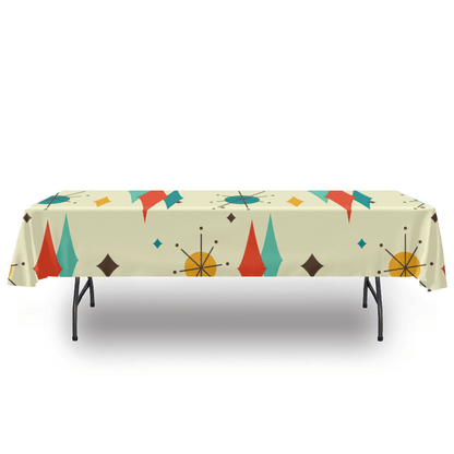 kate-mcenroe-nyc Franciscan Diamond Starburst Tablecloth, Mid Century Modern Table Cover Tablecloths 54&quot; x 120&quot; 108437