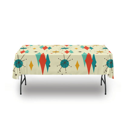 kate-mcenroe-nyc Franciscan Diamond Starburst Tablecloth, Mid Century Modern Table Cover Tablecloths 54&quot; x 54&quot; 108438