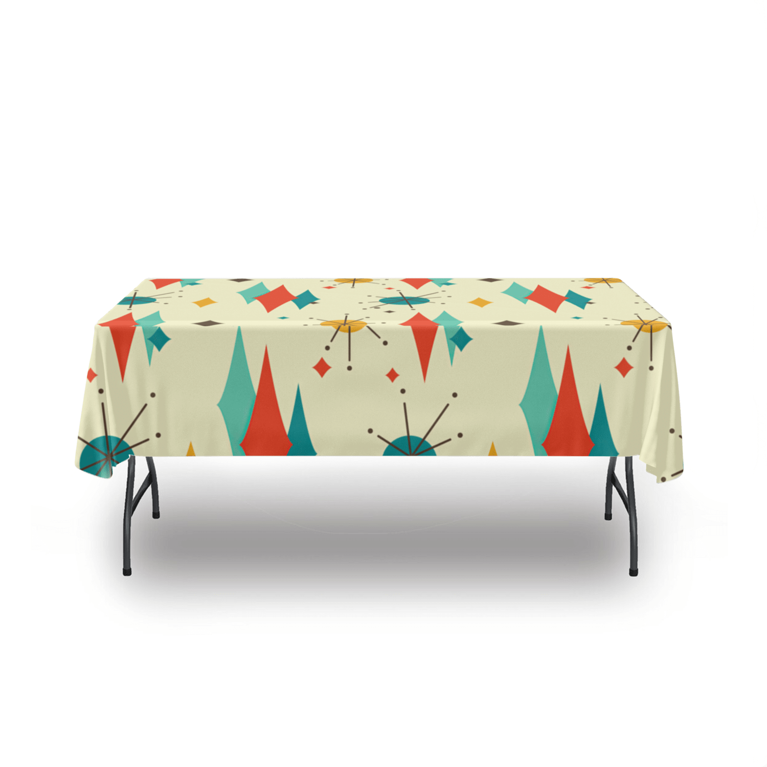 kate-mcenroe-nyc Franciscan Diamond Starburst Tablecloth, Mid Century Modern Table Cover Tablecloths 54&quot; x 72&quot; 108435