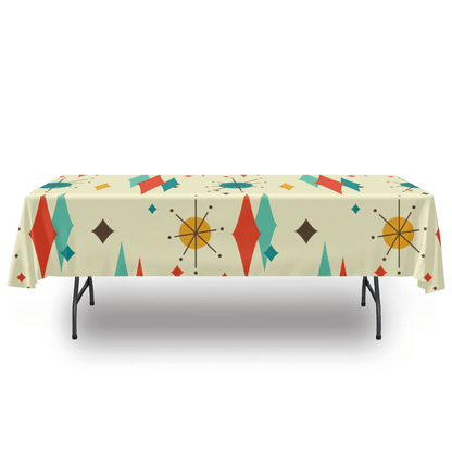 kate-mcenroe-nyc Franciscan Diamond Starburst Tablecloth, Mid Century Modern Table Cover Tablecloths