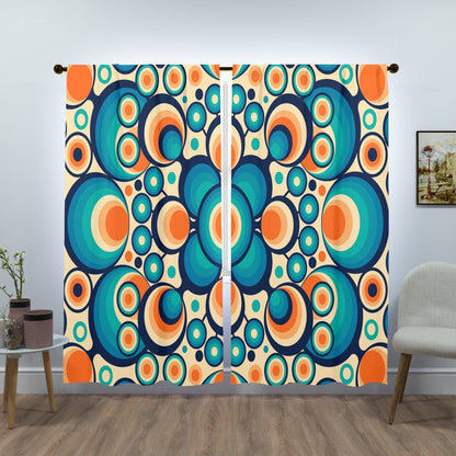 kate-mcenroe-nyc Groovy Hippie Retro Window Curtains (two panels) Curtains W84"x L84" 79652