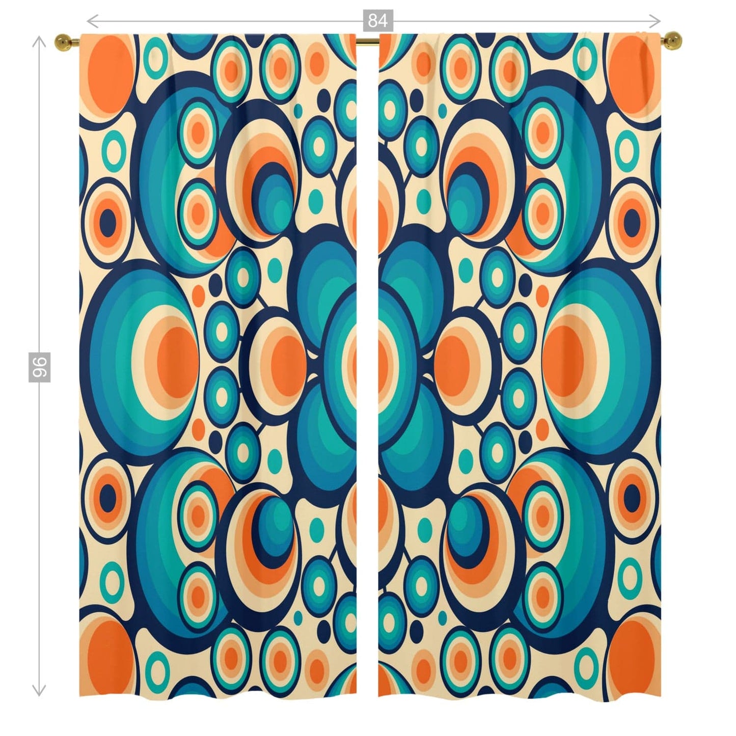 kate-mcenroe-nyc Groovy Hippie Retro Window Curtains (two panels) Curtains