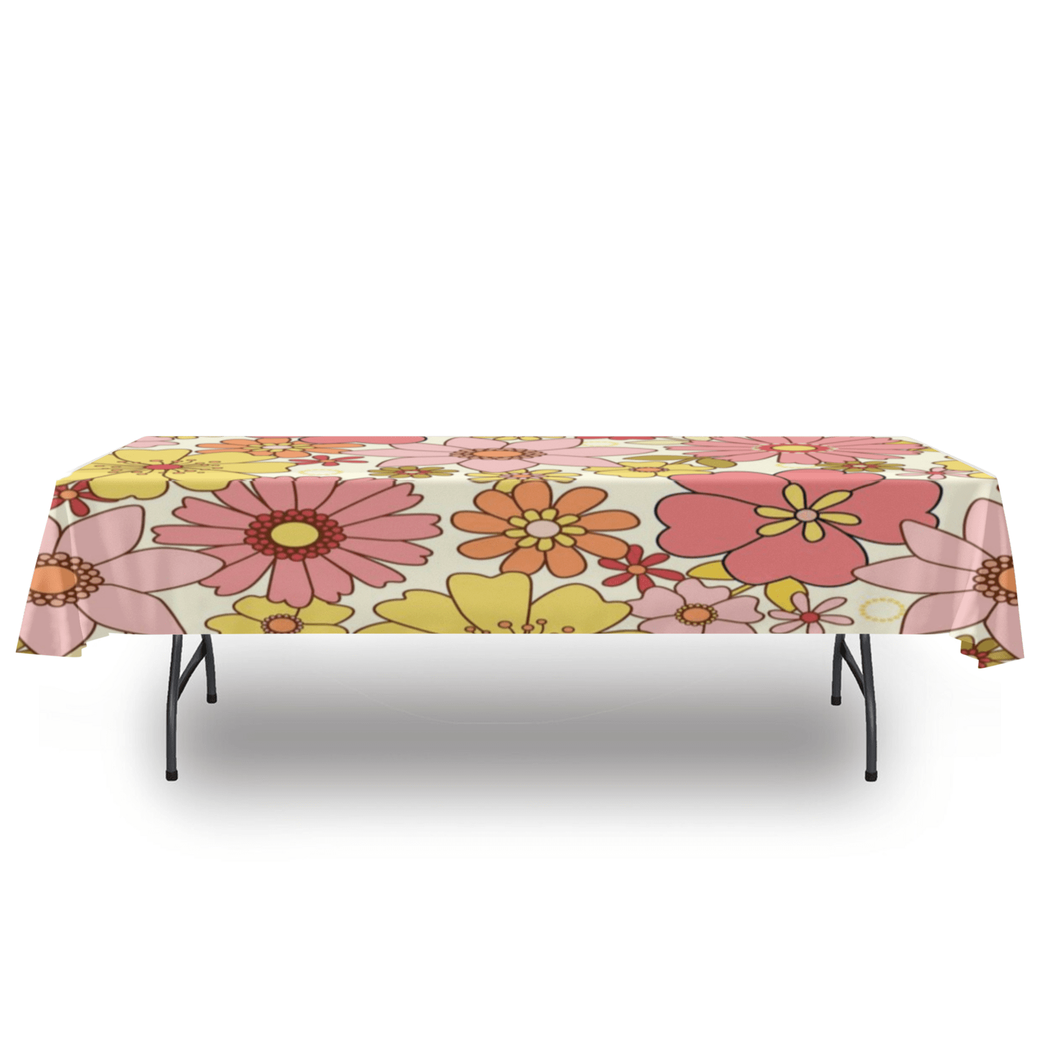 kate-mcenroe-nyc Retro Flower Power Mid Century Modern Tablecloth tablecloth 54&quot; x 120&quot; 95045