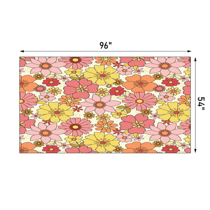 kate-mcenroe-nyc Retro Flower Power Mid Century Modern Tablecloth tablecloth 54&quot; x 96&quot; 95044