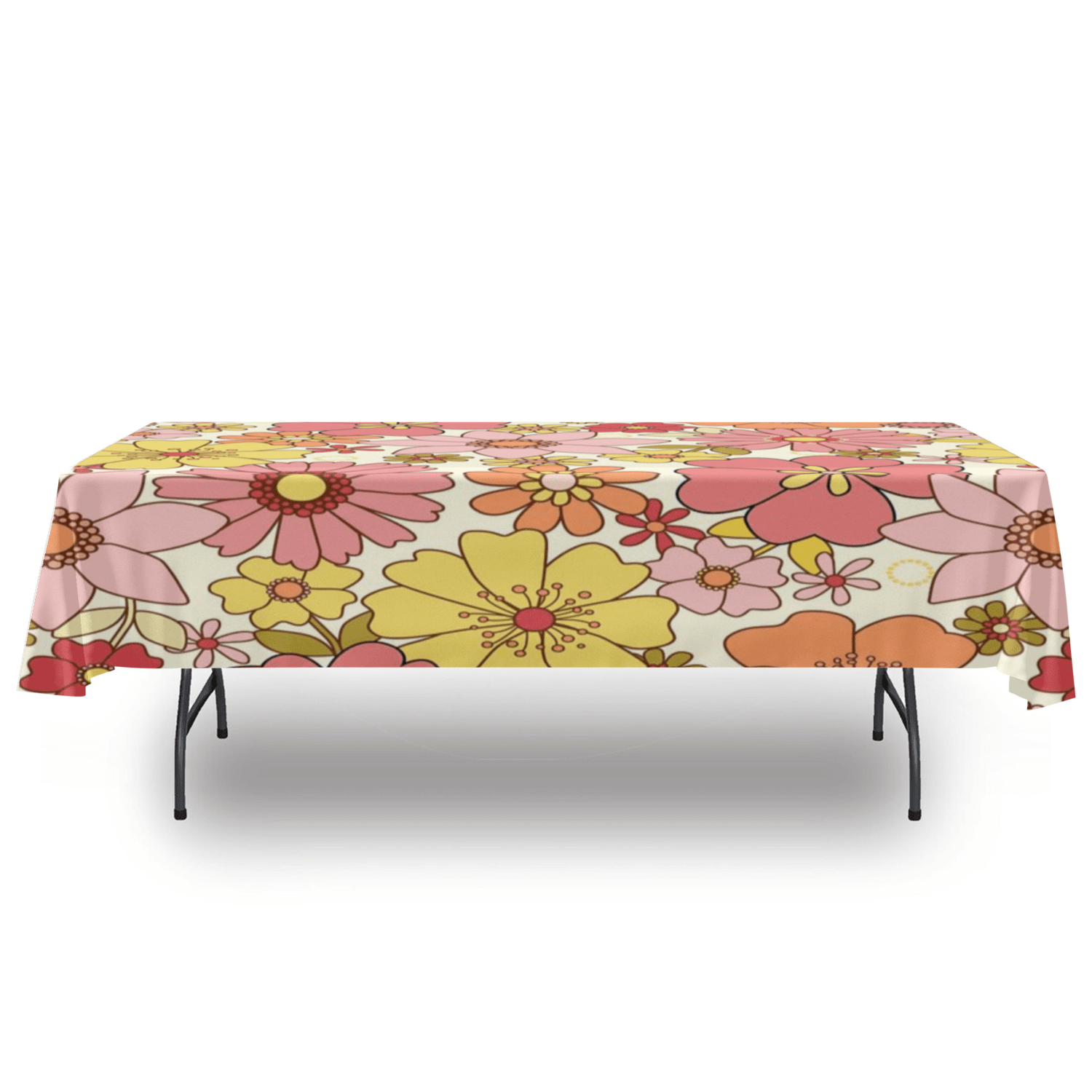 kate-mcenroe-nyc Retro Flower Power Mid Century Modern Tablecloth tablecloth