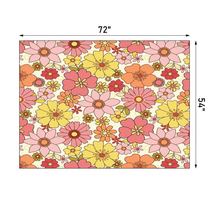 kate-mcenroe-nyc Retro Flower Power Mid Century Modern Tablecloth tablecloth