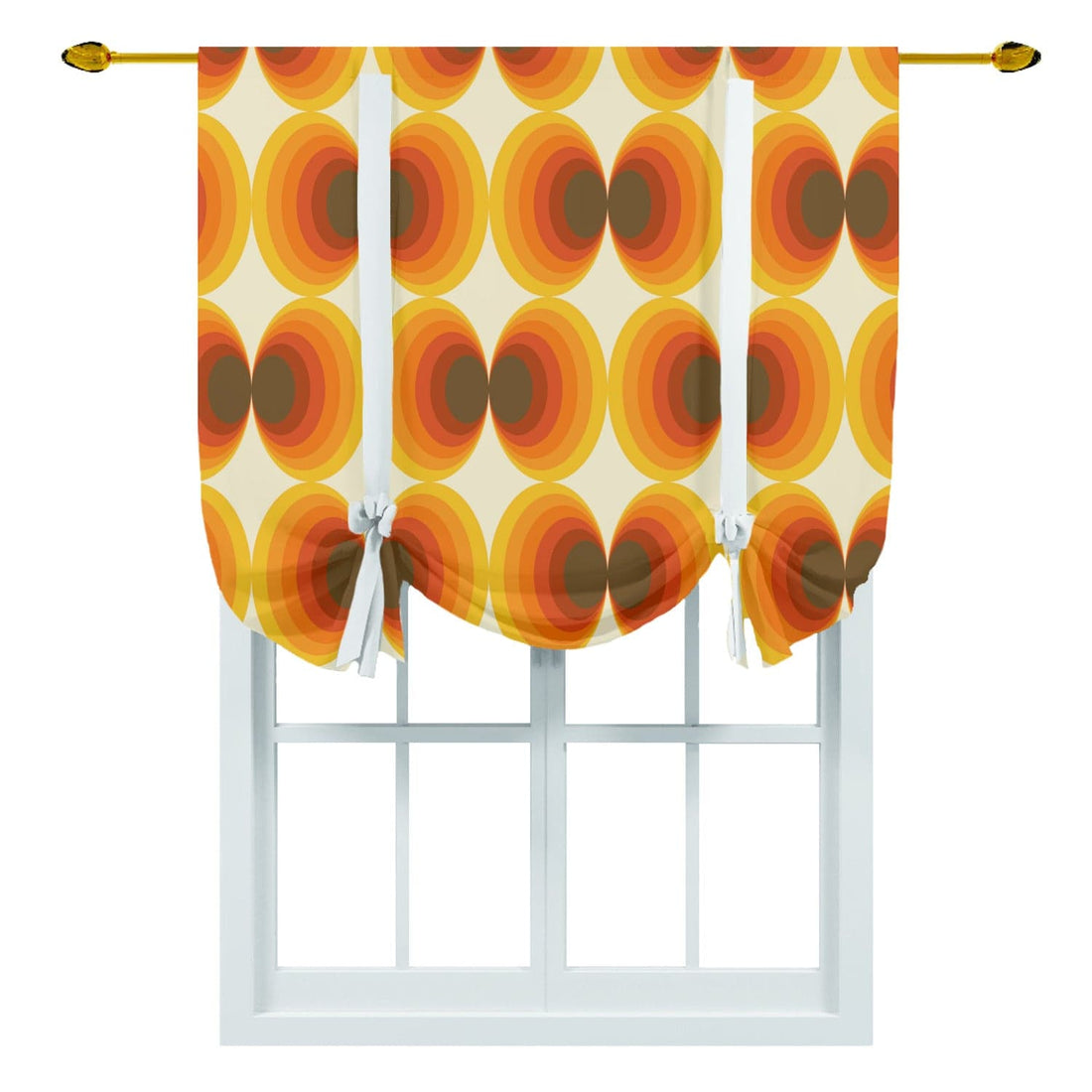 kate-mcenroe-nyc Tie Up Curtain in 70s Mid Mod Geometric Abstract Retro Style Curtains 55858
