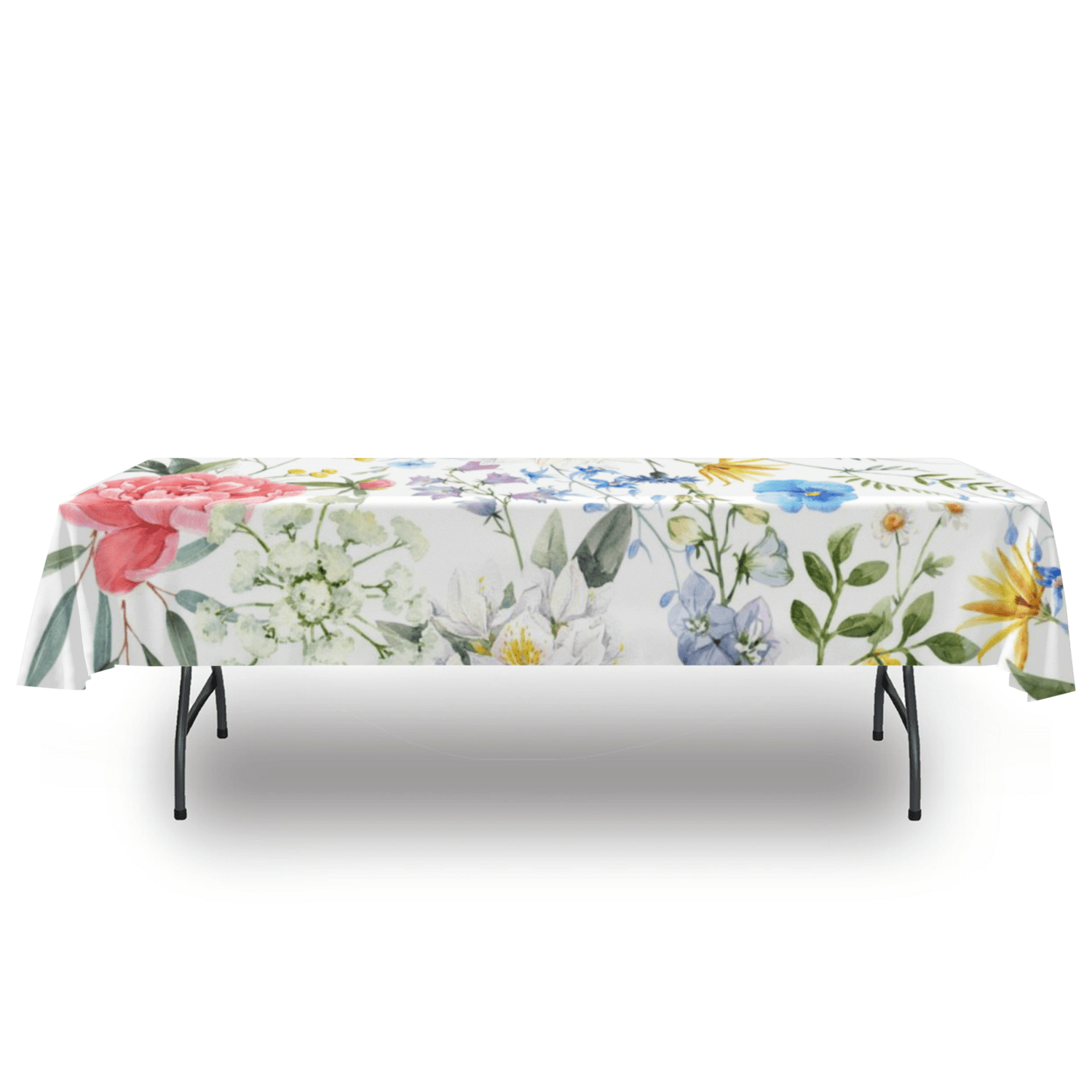 kate-mcenroe-nyc Watercolor Spring Florals Rectangular Tablecloth Tablecloths 54&quot; x 120&quot; 111853