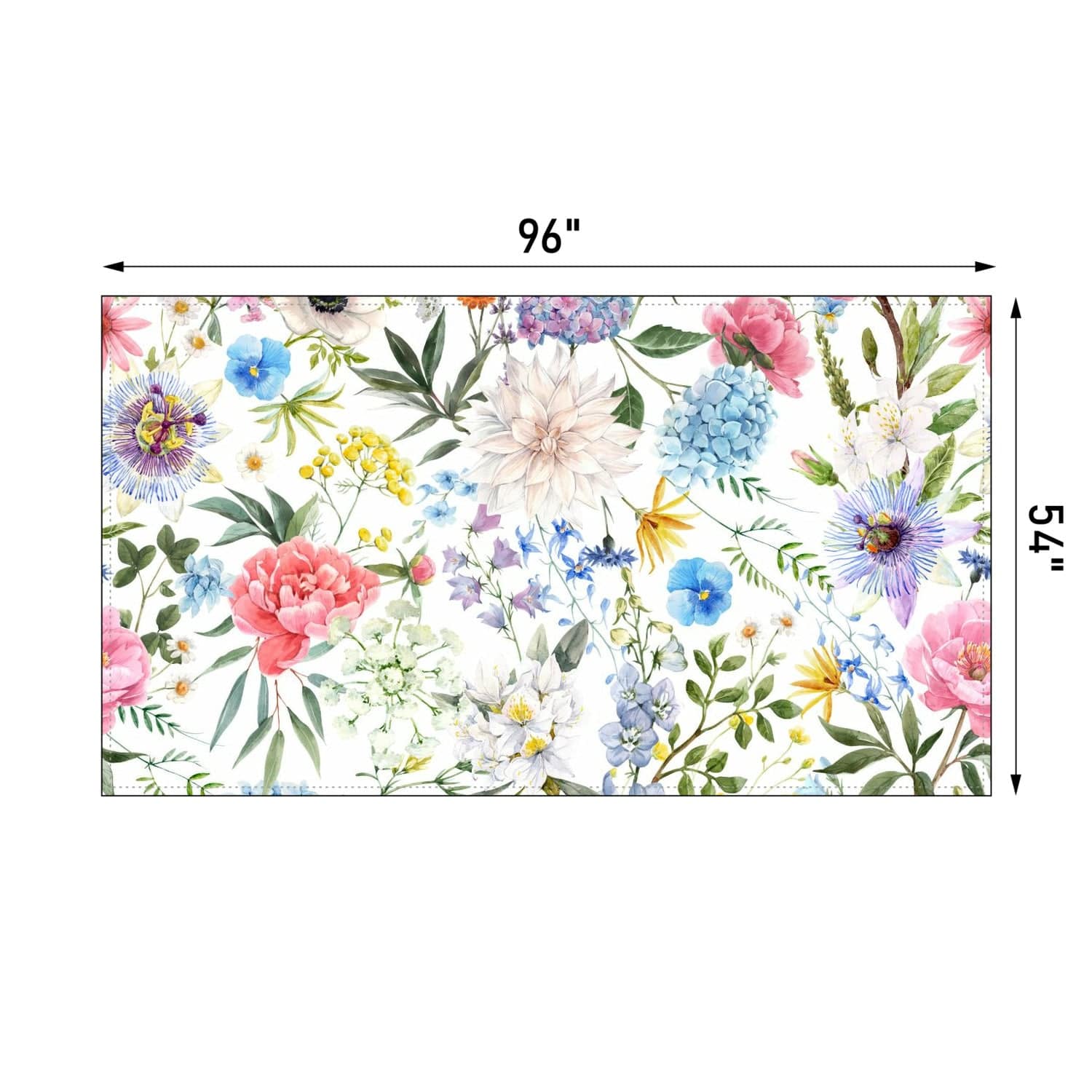 kate-mcenroe-nyc Watercolor Spring Florals Rectangular Tablecloth Tablecloths 54&quot; x 96&quot; 111852