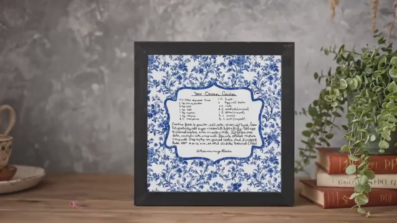 Personalized Chinoiserie Custom Family Recipe Keepsake Framed Wall Art
