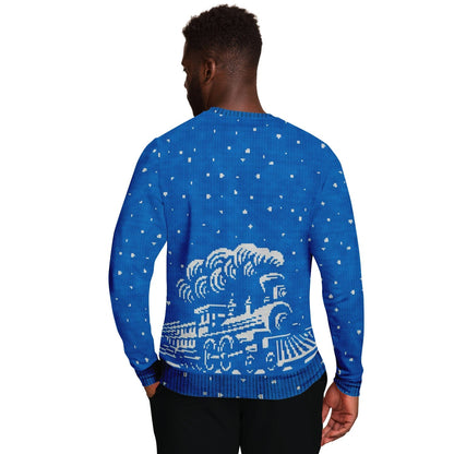 SUBLIMINATOR Bipolar Express Ugly Christmas Sweater Sweatshirt
