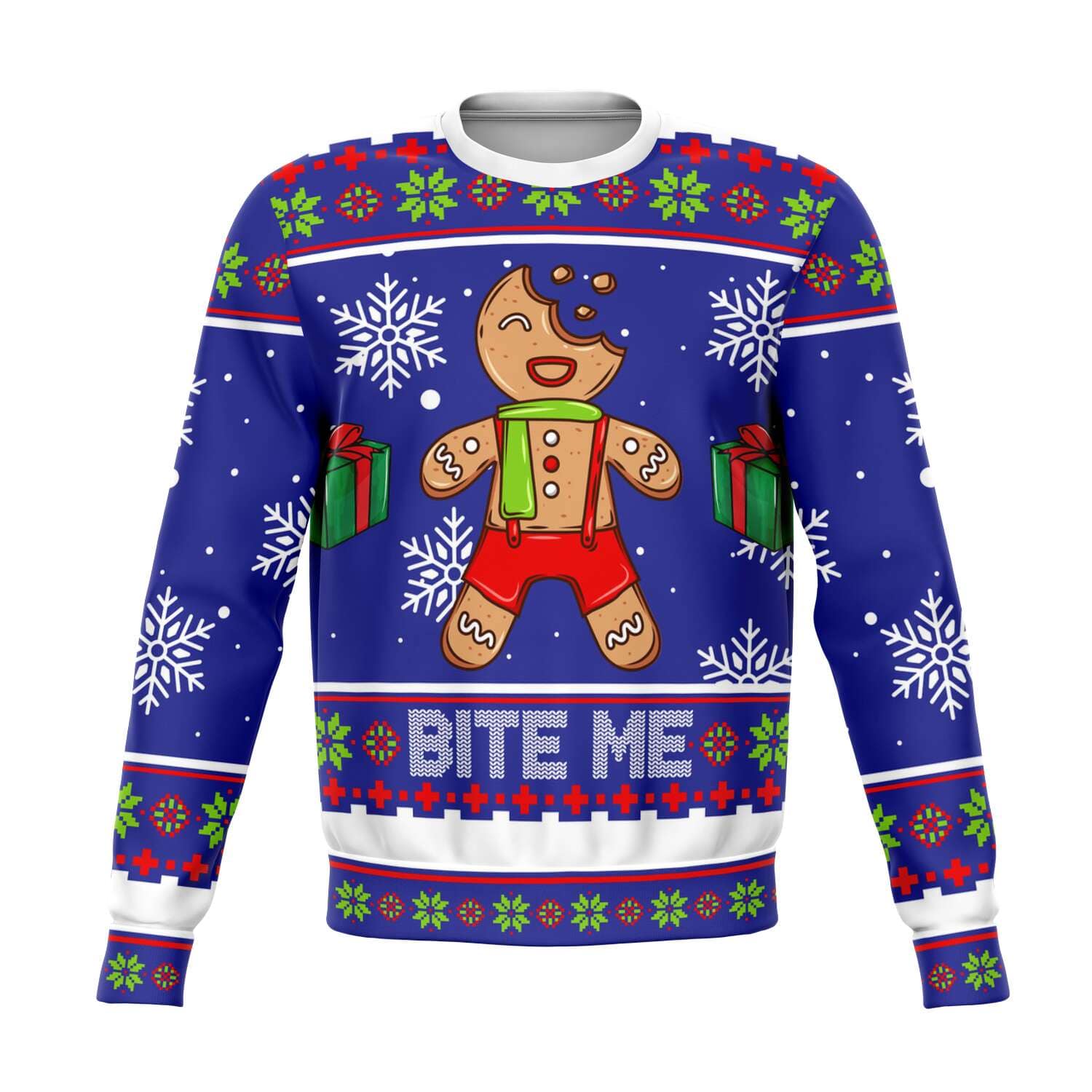 SUBLIMINATOR Bite me Ugly Christmas Sweaters Sweatshirt XS SBSWF_D-9950-XS