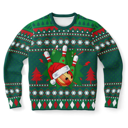 SUBLIMINATOR Bowling Ugly Christmas Sweaters Sweatshirt XS SBSWF_D-0005-XS