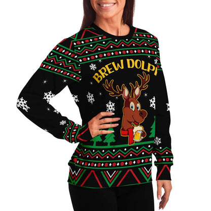 SUBLIMINATOR Brew Dolph Ugly Christmas Sweater Sweatshirt