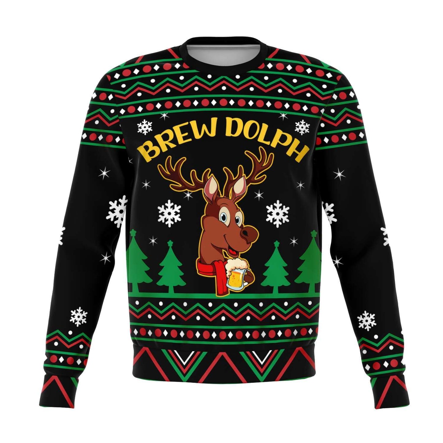SUBLIMINATOR Brew Dolph Ugly Christmas Sweater Sweatshirt XS SBSWF_D-4561-XS