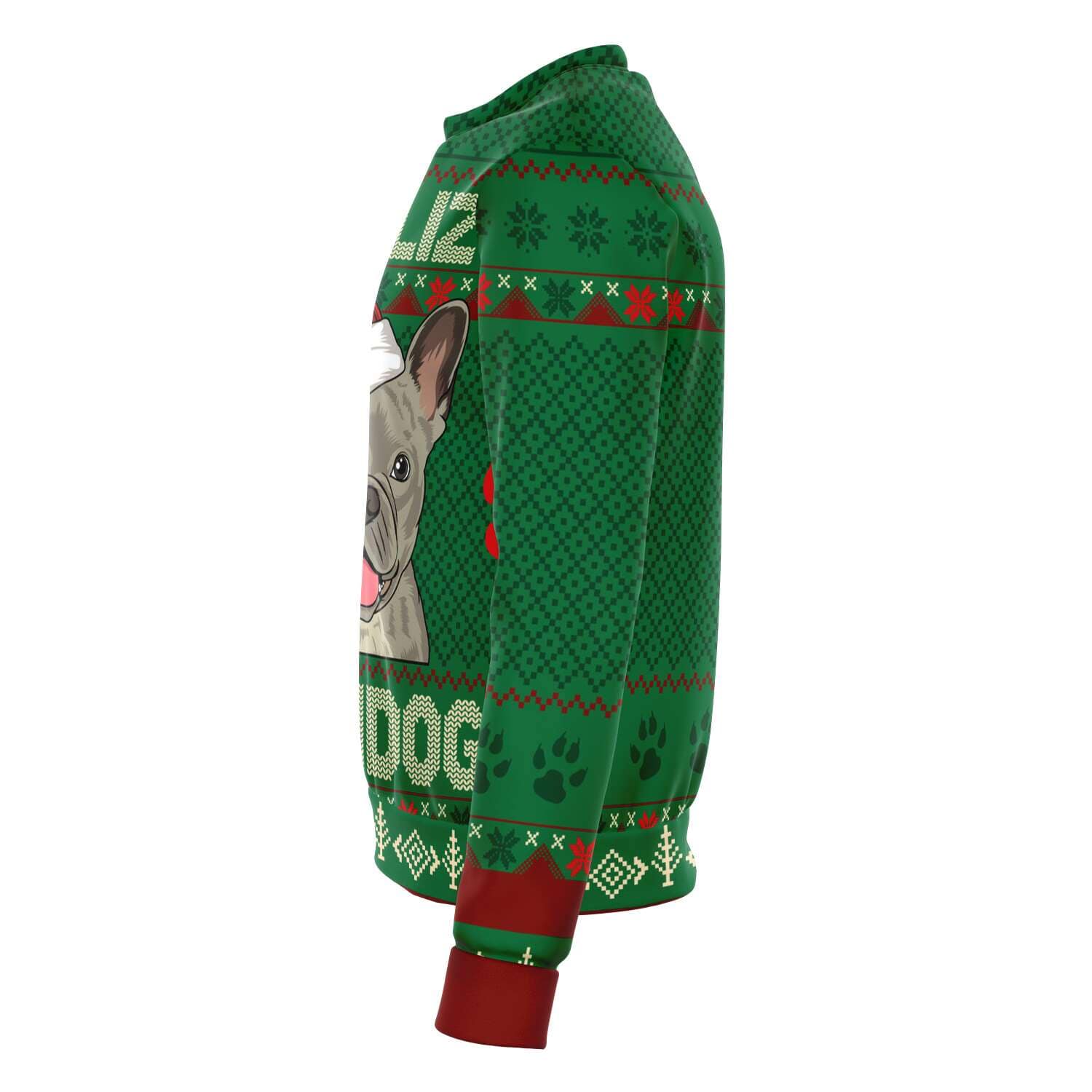 SUBLIMINATOR Feliz Navidog French Bulldog Ugly Christmas Sweaters Sweatshirt