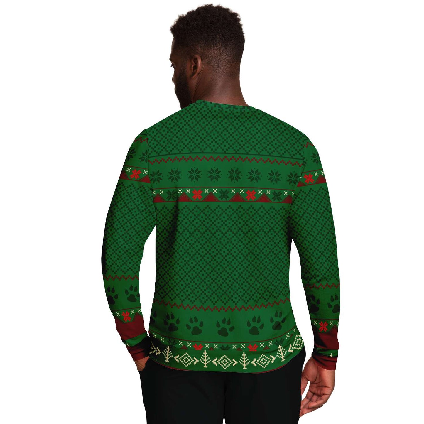 SUBLIMINATOR Feliz Navidog German Shepherd Ugly Christmas Sweaters Sweatshirt