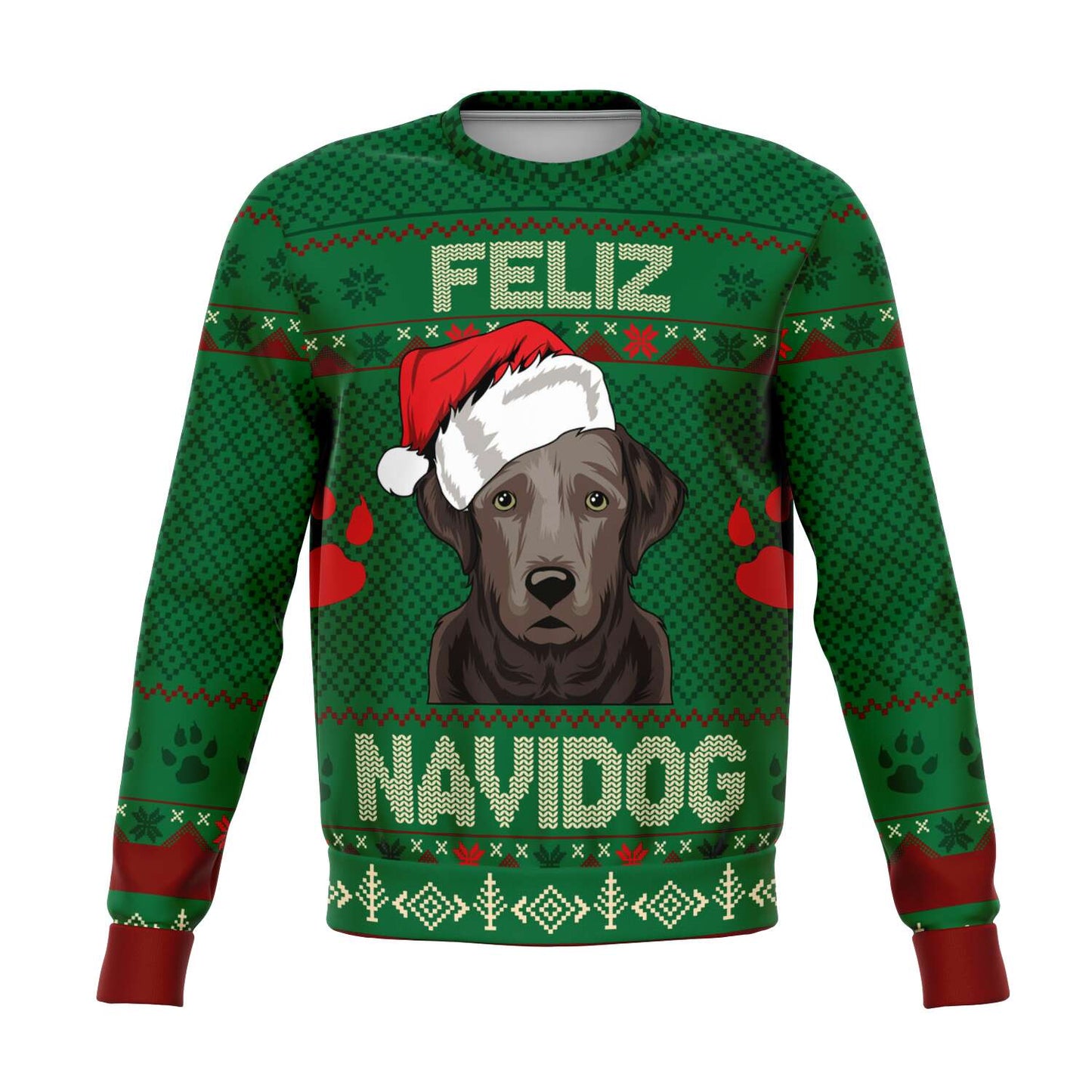 SUBLIMINATOR Feliz Navidog Labrador Ugly Christmas Sweater Sweatshirt XS SBSWF_D-0063-XS