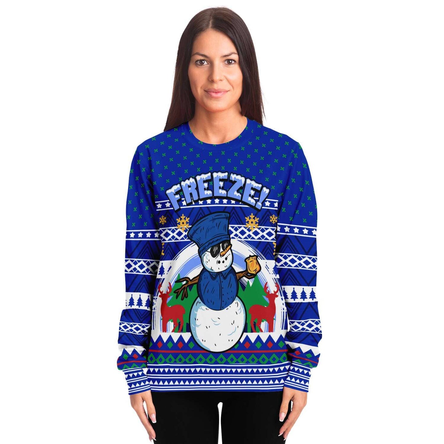 SUBLIMINATOR Freeze Ugly Christmas Sweater Sweatshirt