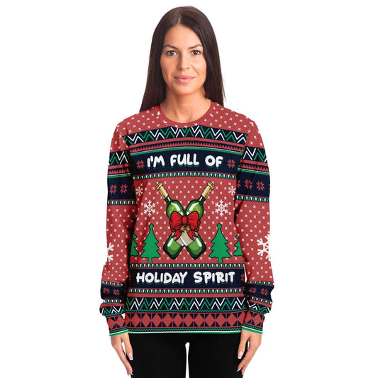 SUBLIMINATOR Holiday Spirit Ugly Christmas Sweaters Sweatshirt