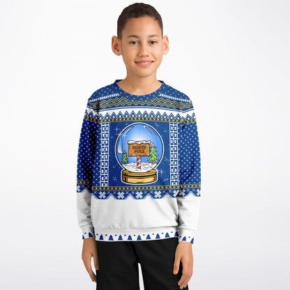 SUBLIMINATOR Kids Snow Globe Ugly Christmas Sweaters Kids/Youth Sweatshirt