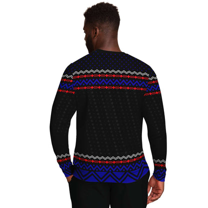 SUBLIMINATOR Let's Go Brandon Ugly Christmas Sweater - Blue Sweatshirt