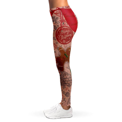 SUBLIMINATOR Naughty Santa Tattoo Leggings For Women Leggings