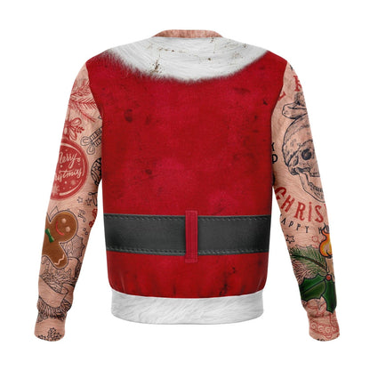 SUBLIMINATOR Sleeveless Bad Santa Ugly Christmas Sweaters Sweatshirt