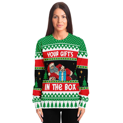 SUBLIMINATOR Your Gift's In The Box Ugly Christmas Sweaters Sweatshirt
